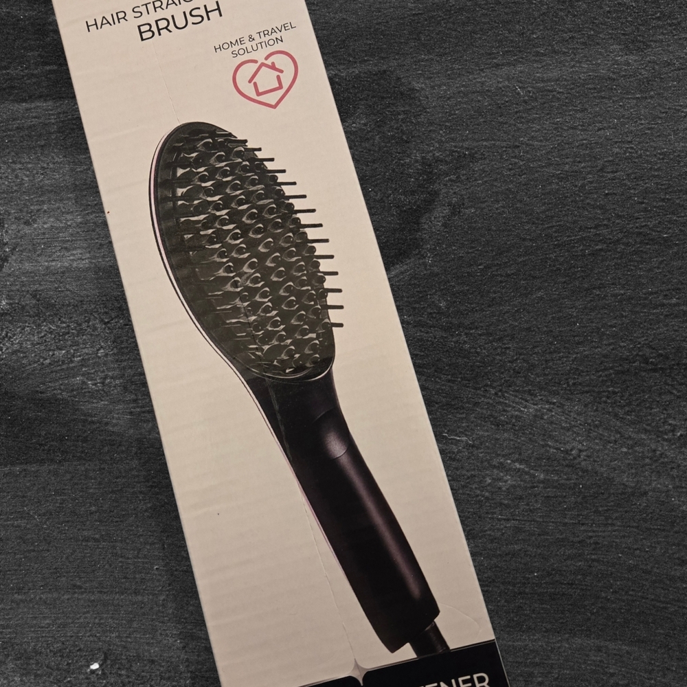 Sleek Black Hair Straightening Brush